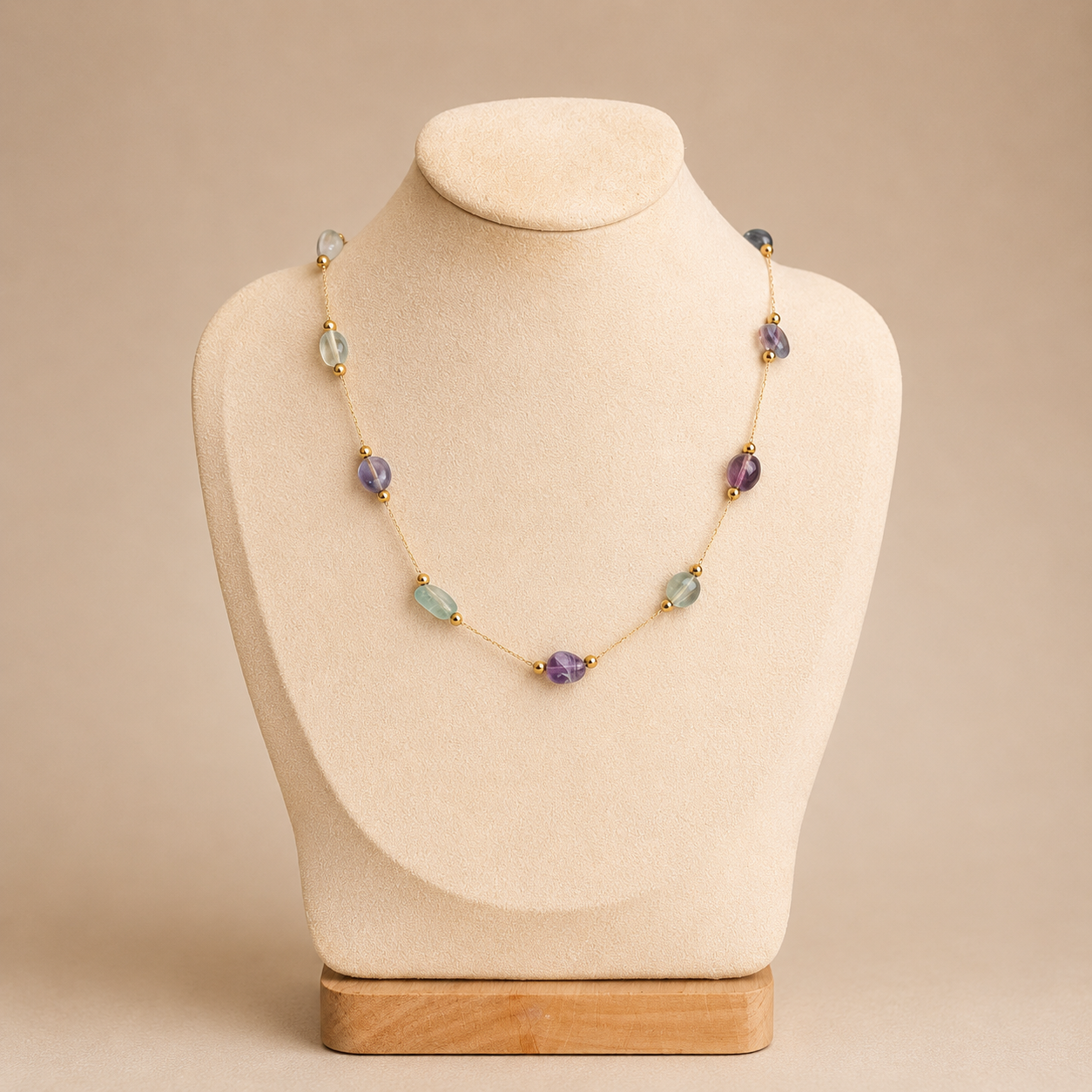 Amethyst & Sage Bead Necklace