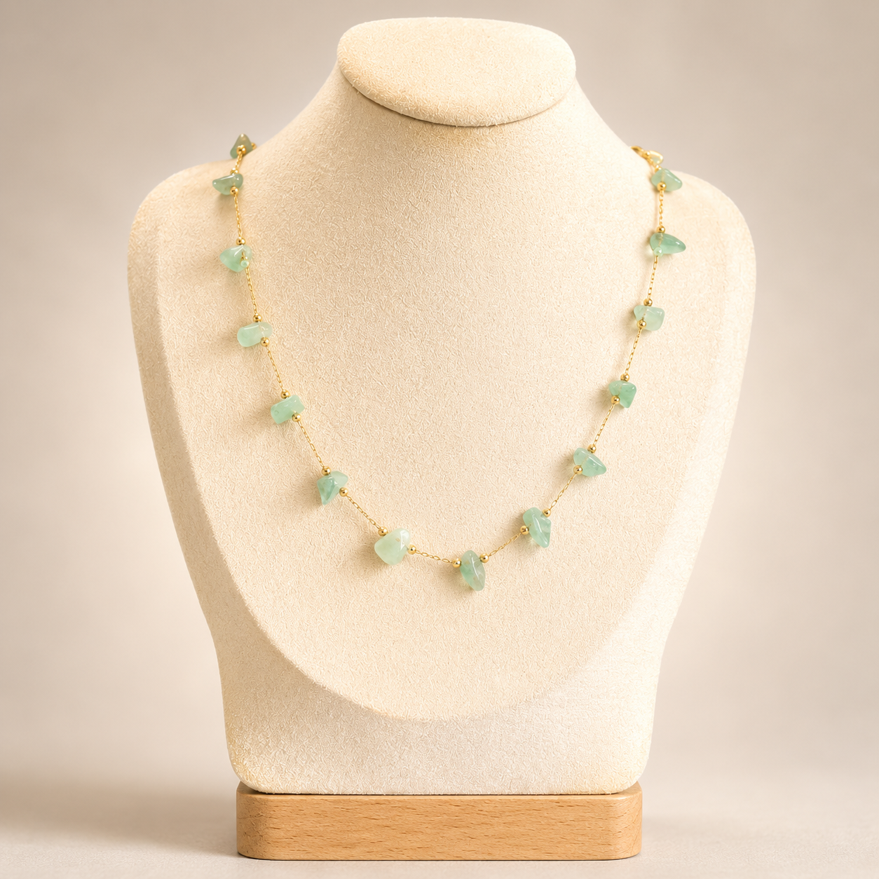 Mint Stone Station Necklace