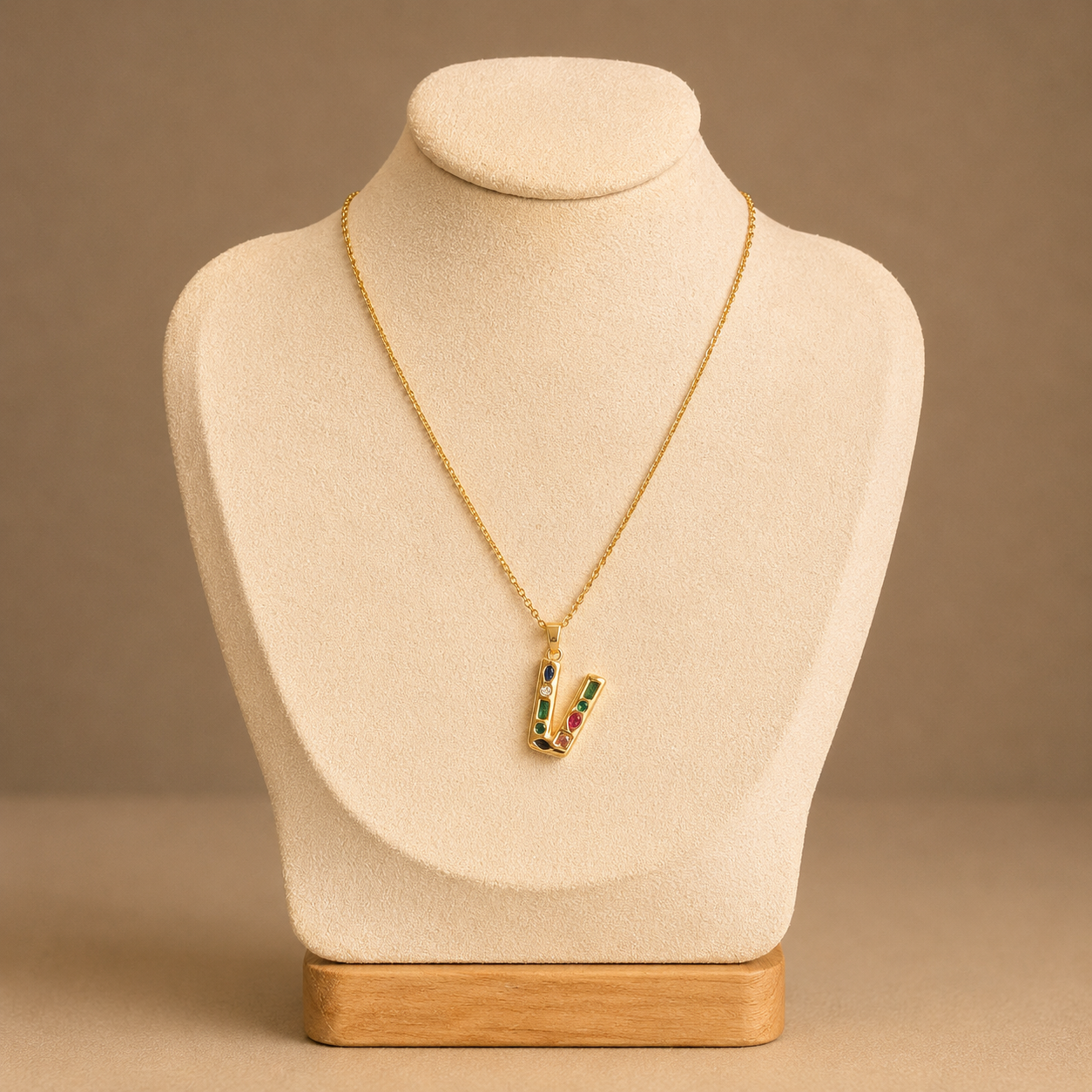 Rainbow Initial Necklace