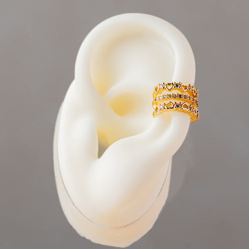 Heart Pave Ear Cuff