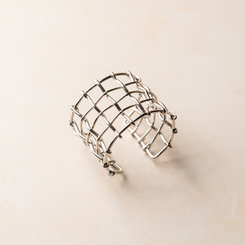 Sculpted Grid Cuff Bracelet