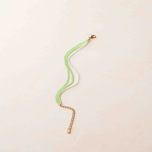 Lime & Pearl Multi-Strand Bracelet