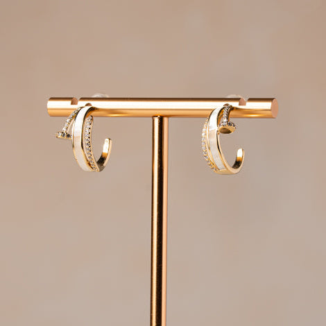Crystal Curve Hoop Earrings