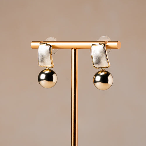 Two-Tone Sphere Drop Earrings