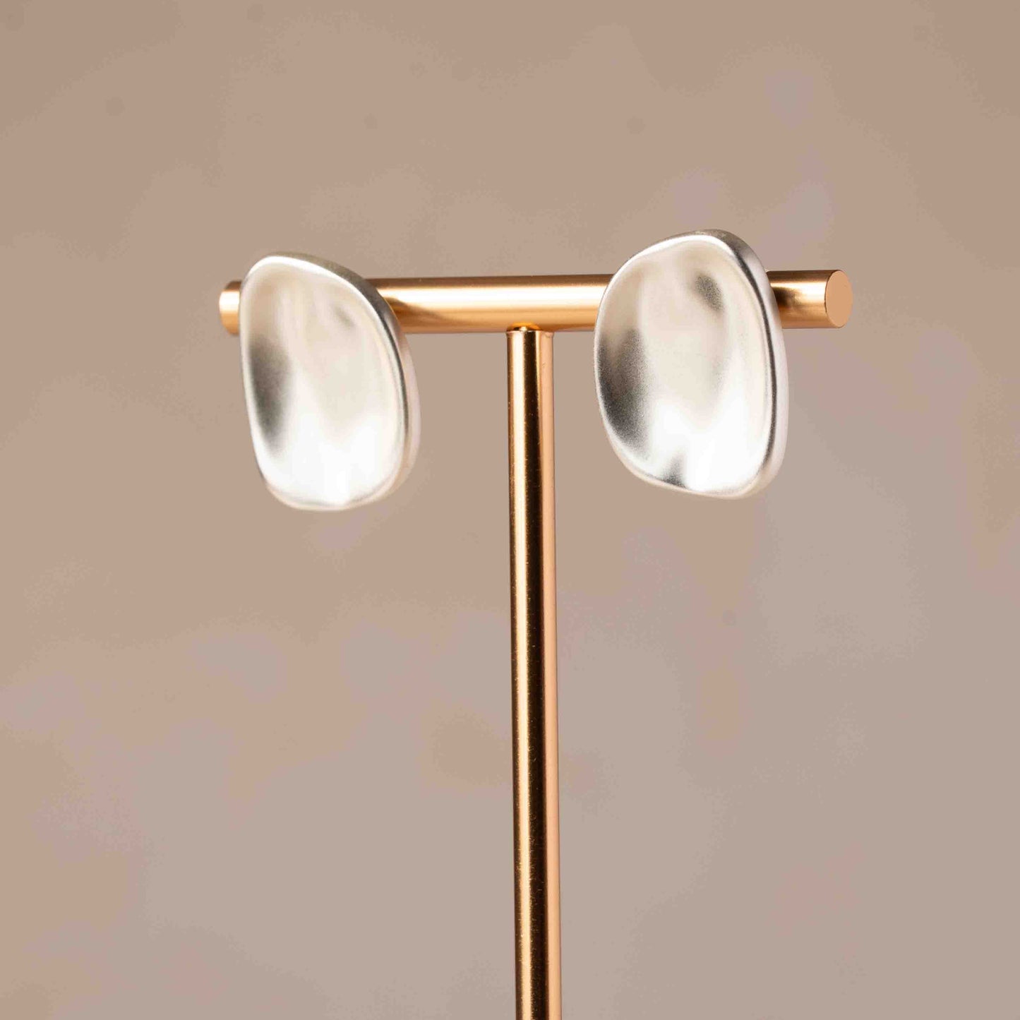 Silver Organic Stud Earrings