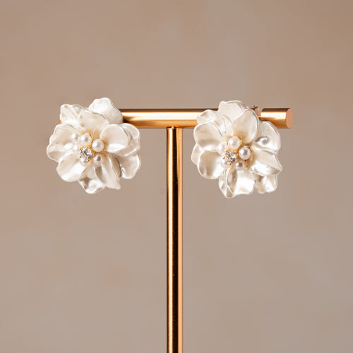Pearl Blossom Stud Earrings