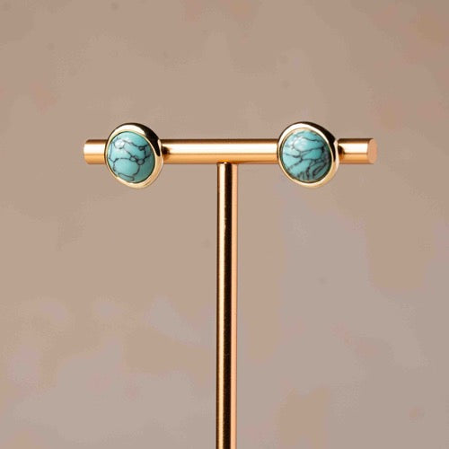 Turquoise Round Stud Earrings