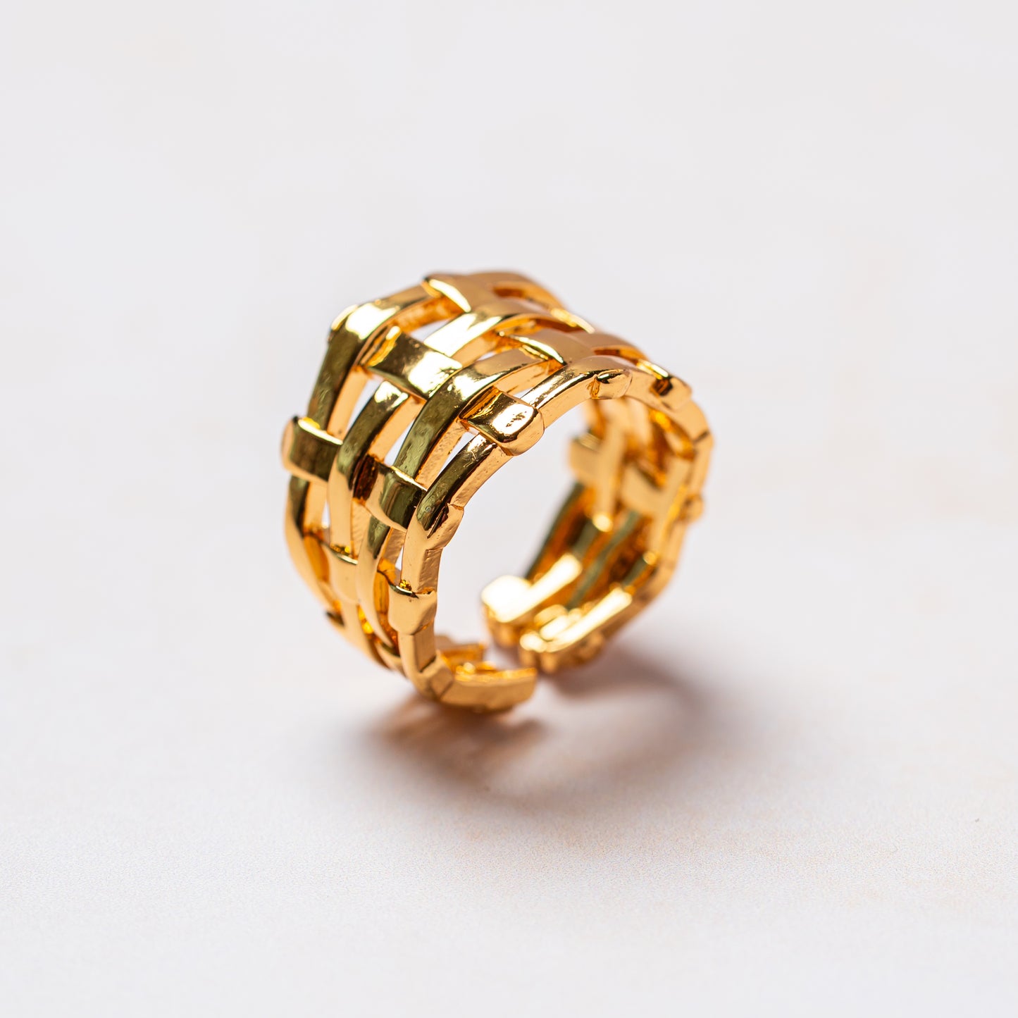Woven Gold Statement Ring
