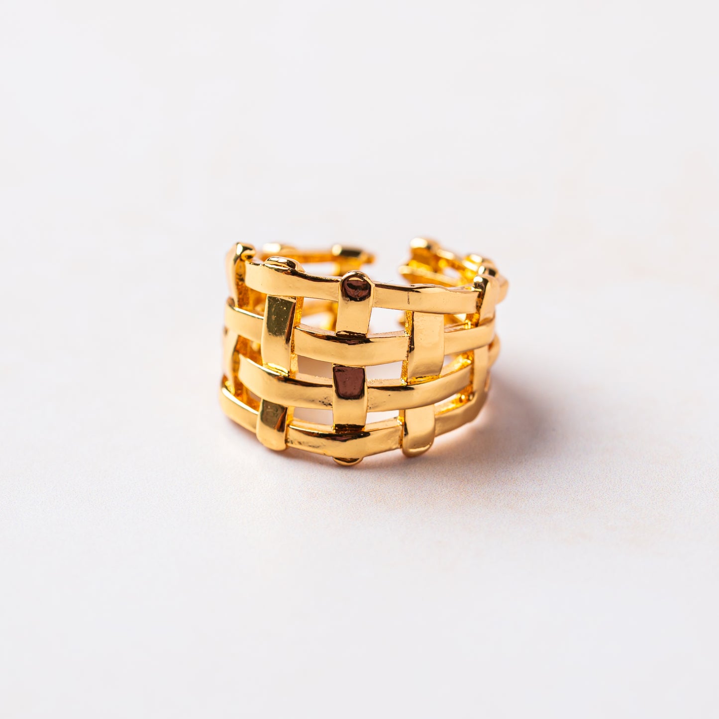 Woven Gold Statement Ring