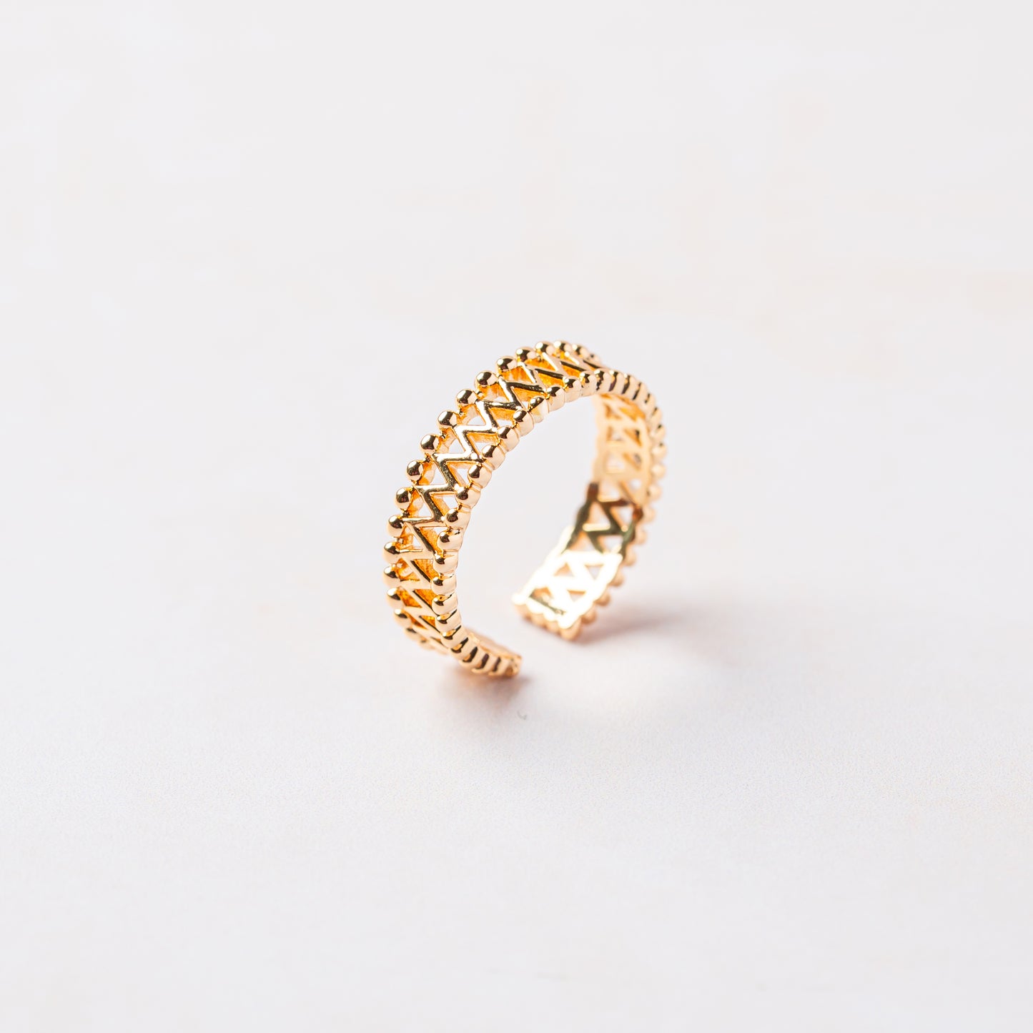 Crisscross Gold Texture Ring