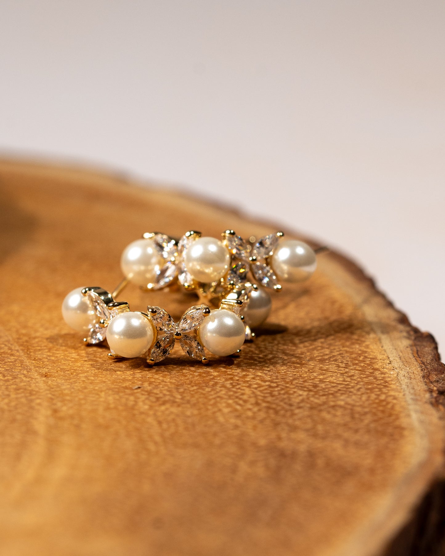 Pearl Blossom Hoops