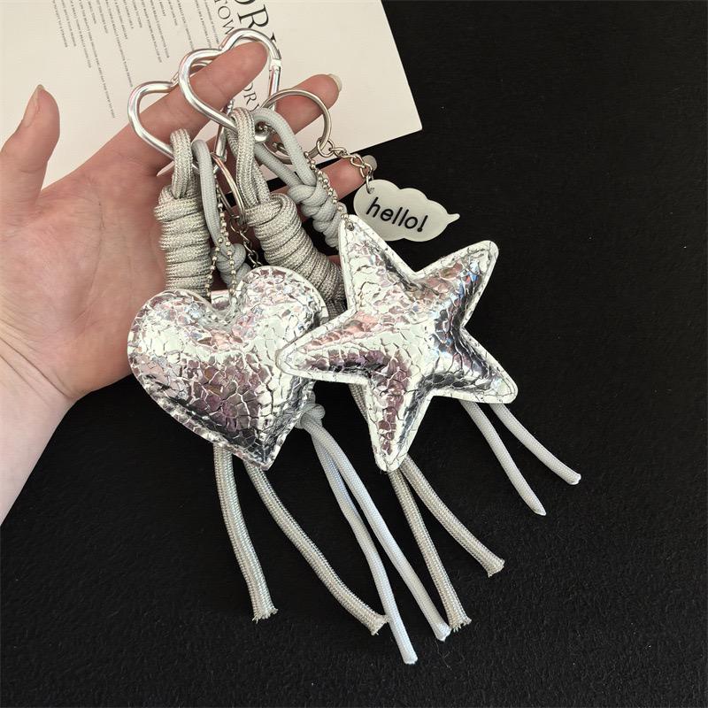 Silver Heart Bag Charm