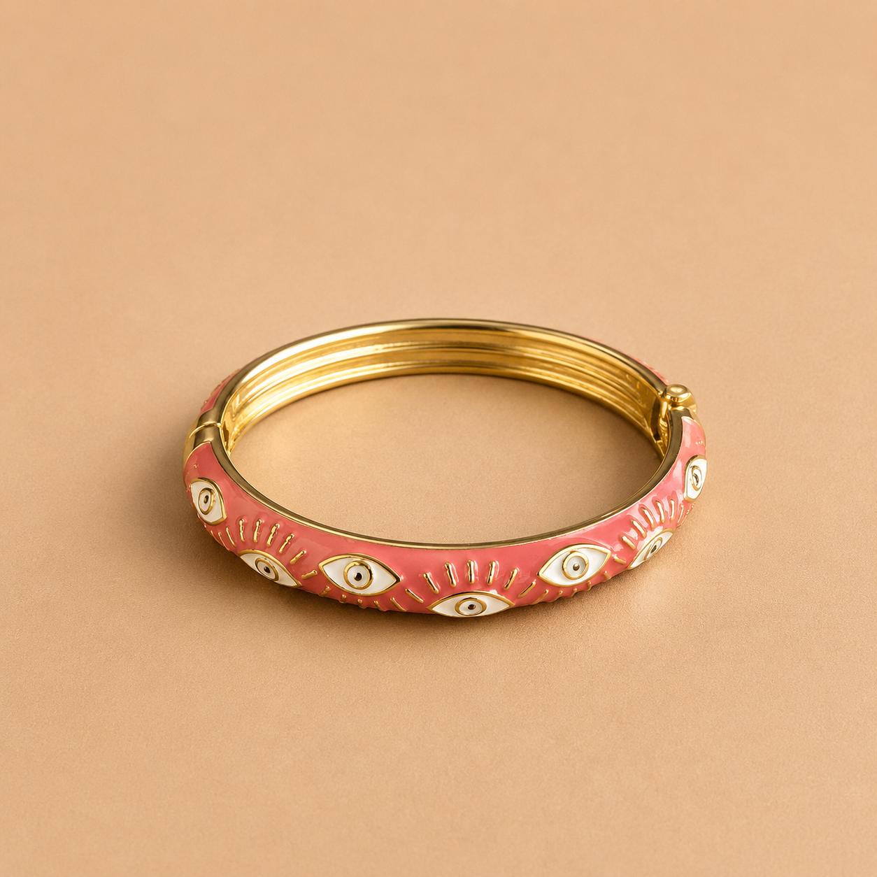 Evil Eye Bangle – Blush Pink