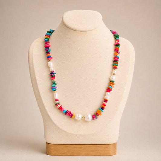 Fiesta Pearl Bead Necklace