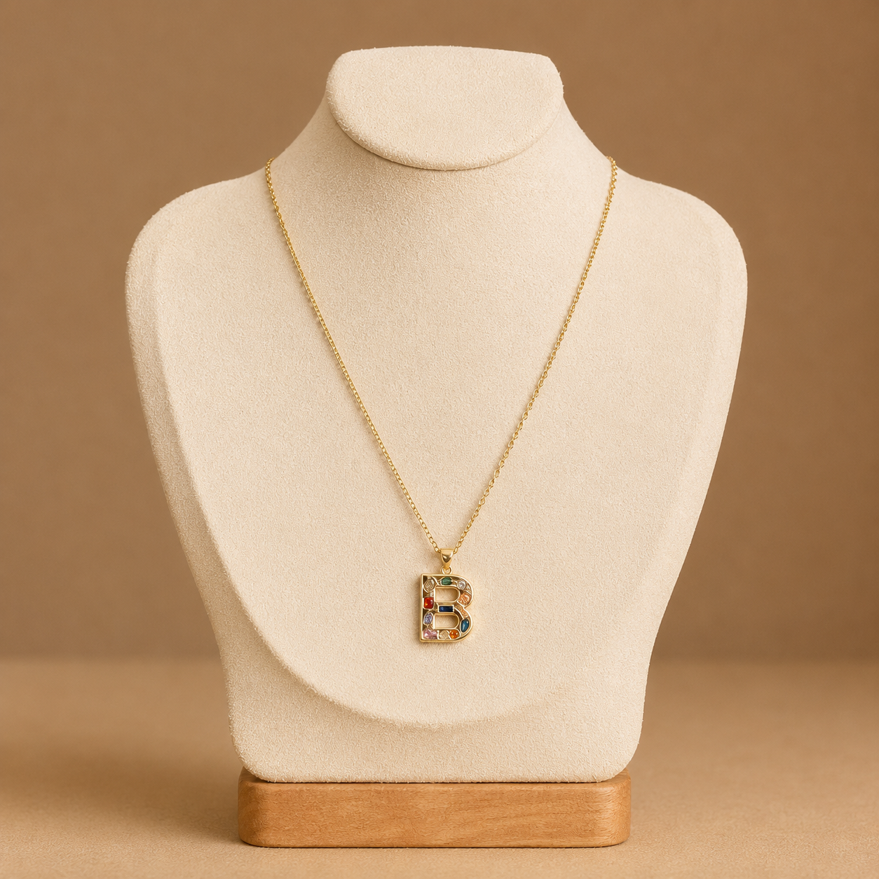 Rainbow Initial Necklace