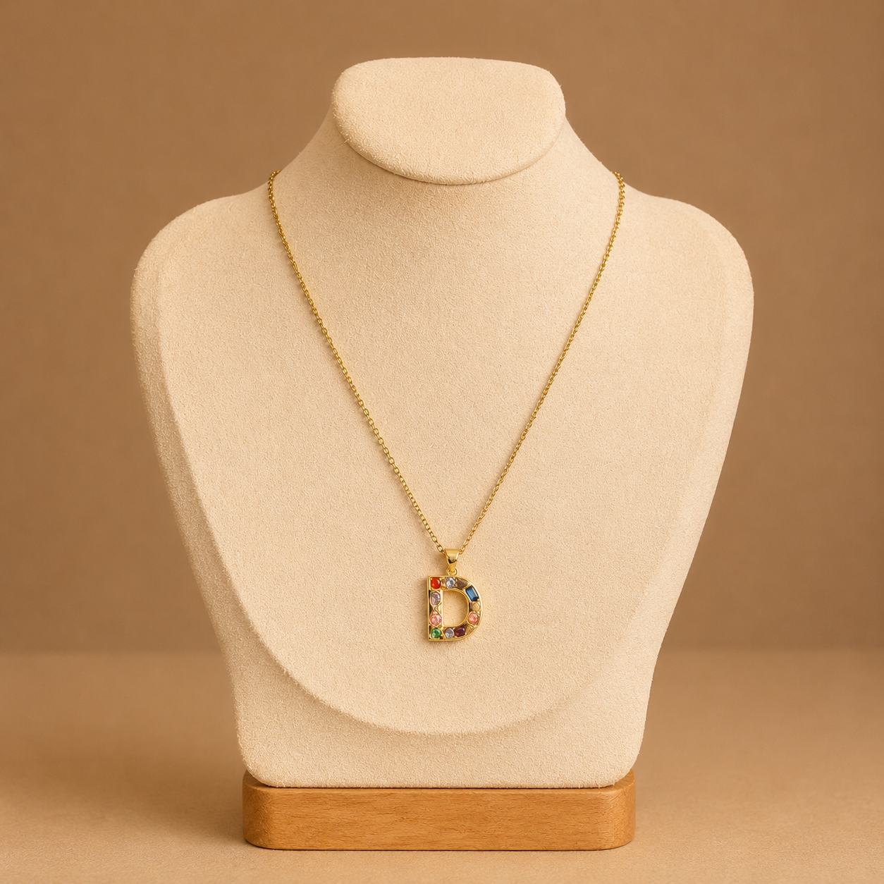 Rainbow Initial Necklace