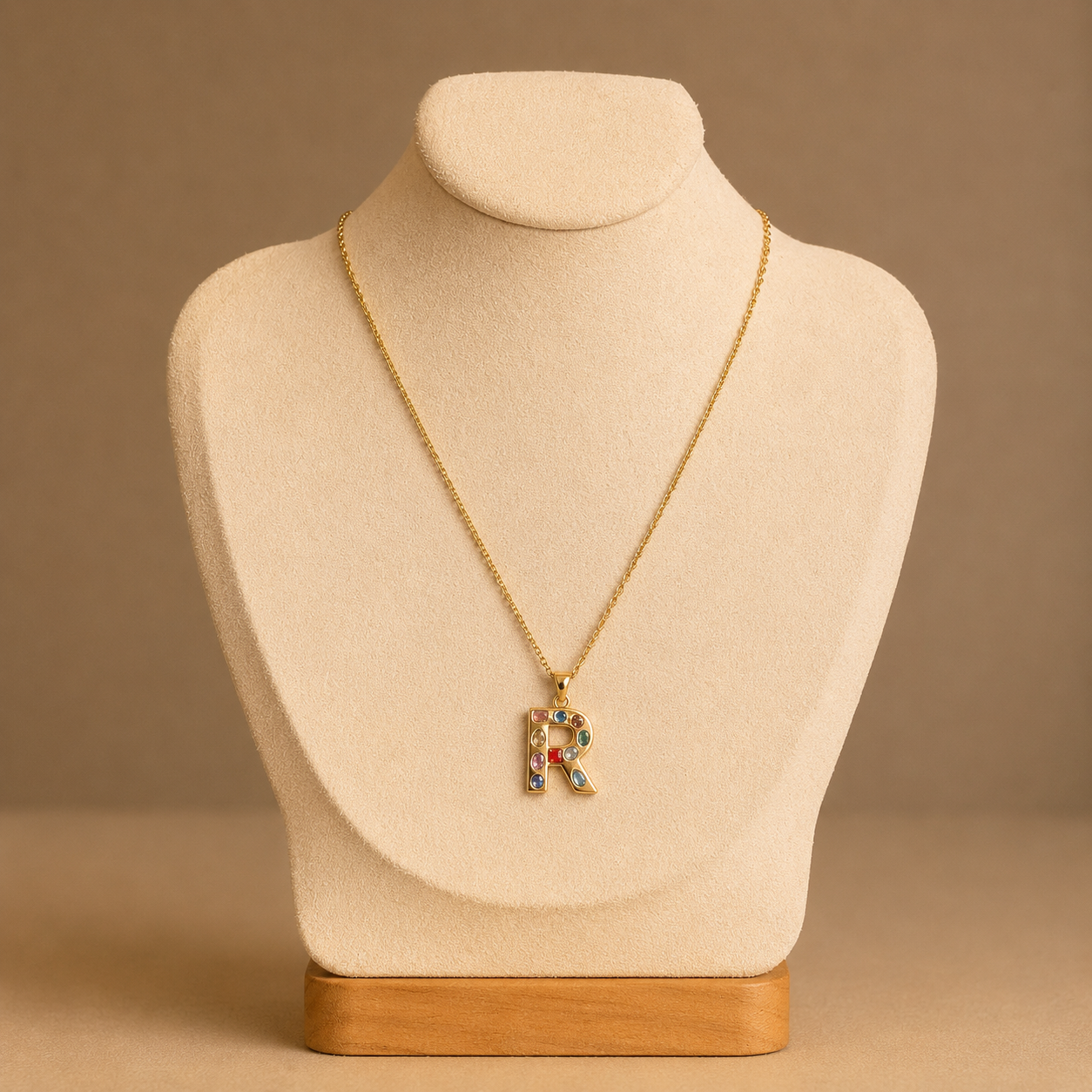 Rainbow Initial Necklace