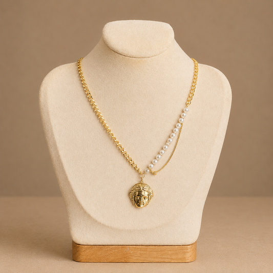 Mythic Muse Pearl Pendant Necklace