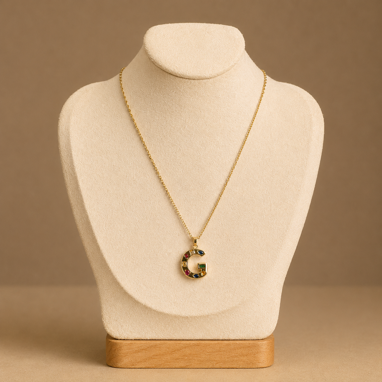 Rainbow Initial Necklace