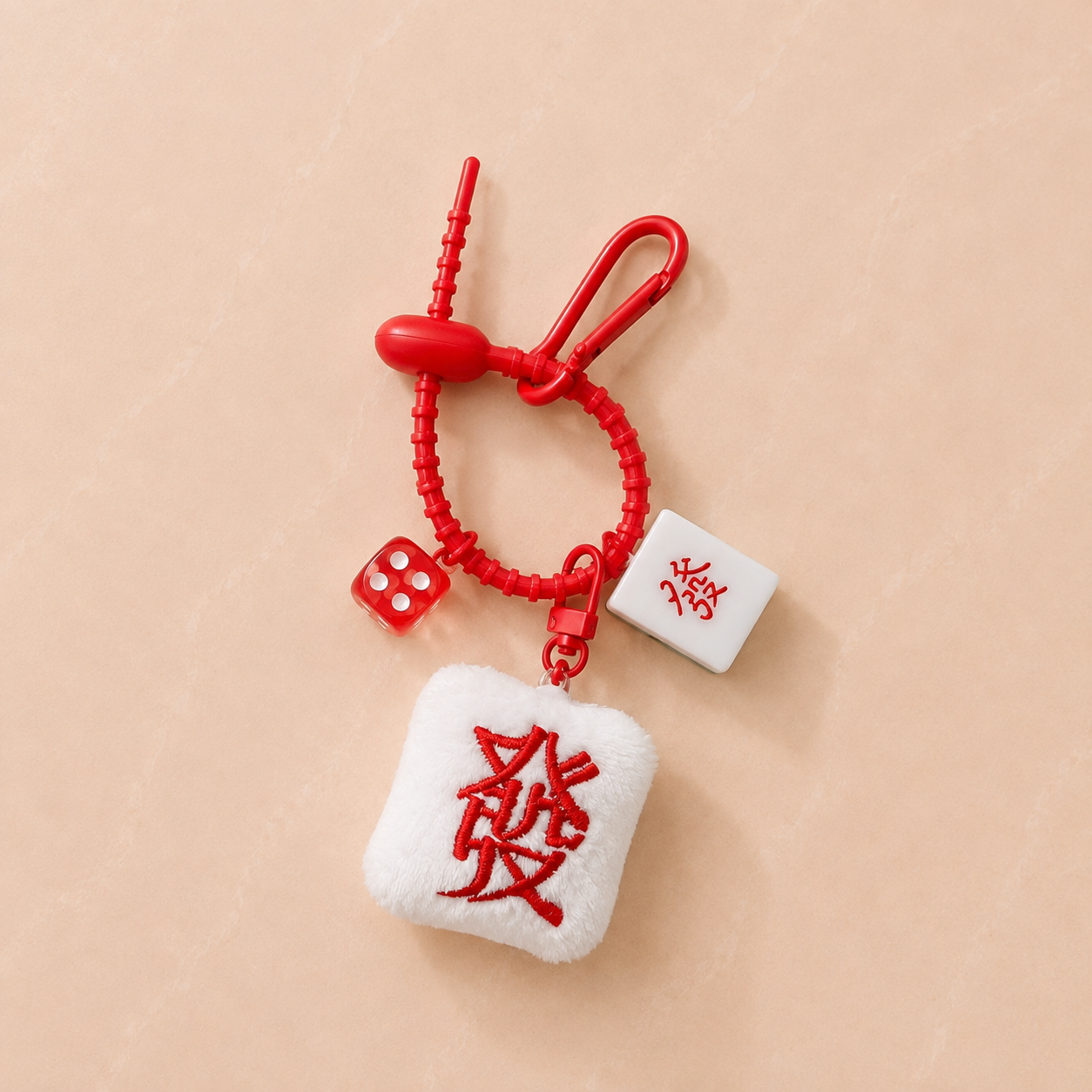 Red Mahjong Bag Charm