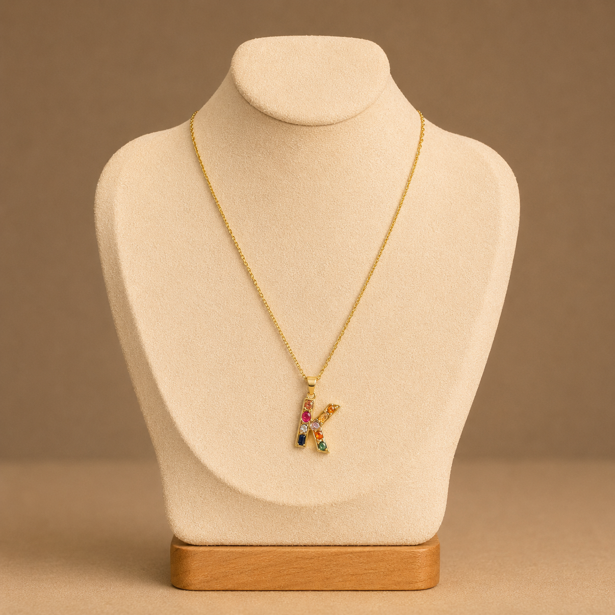 Rainbow Initial Necklace
