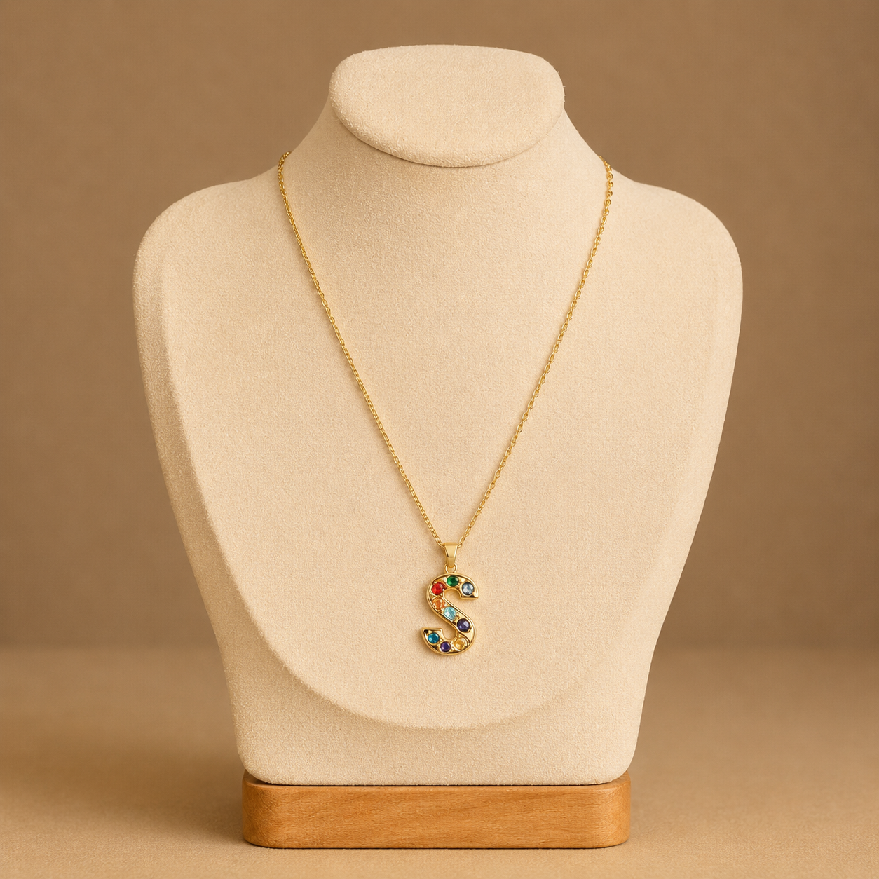 Rainbow Initial Necklace