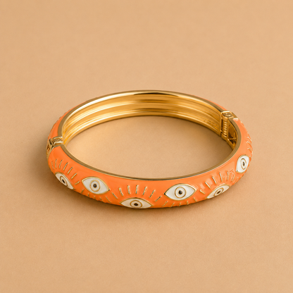Evil Eye Bangle – Coral