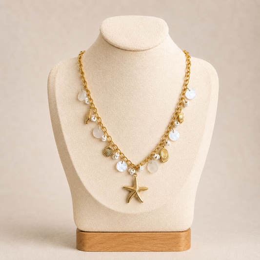 Shell & Starfish Charm Necklace