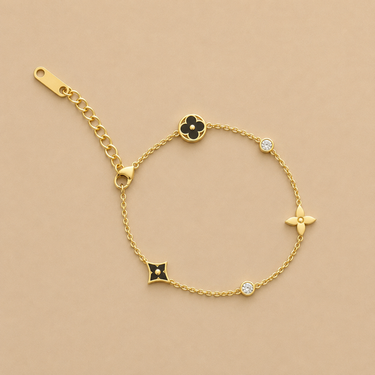 Fleur Charm Bracelet – Black