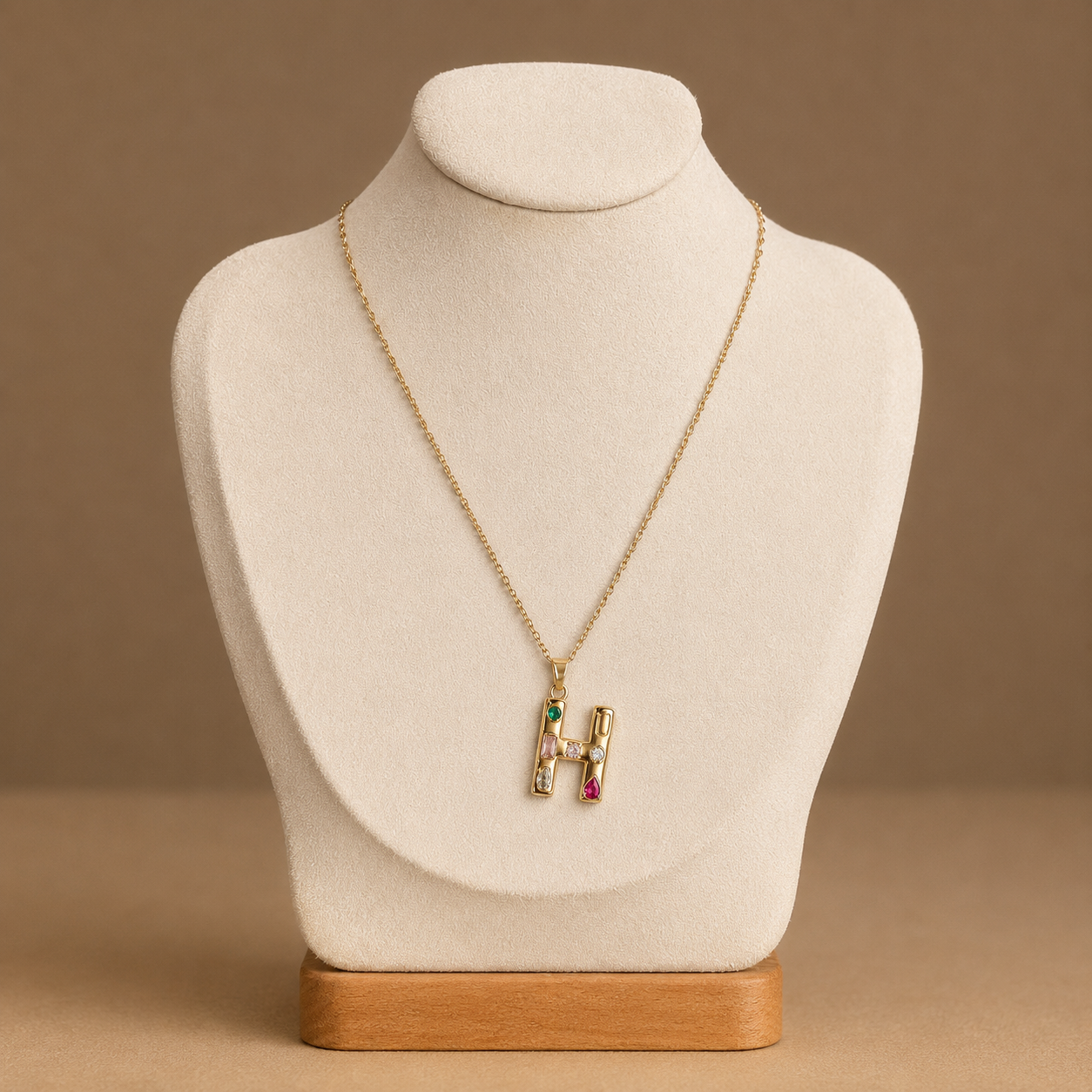 Rainbow Initial Necklace