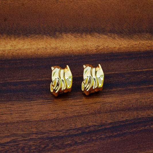 Sculptured Gold Mini Hoops