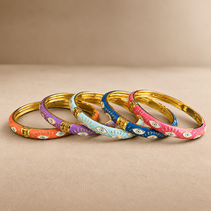 Evil Eye Bangle – Coral