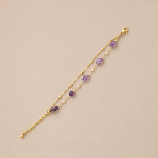 Amethyst Pearl Bracelet