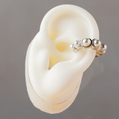 Silver Pearl Ear Cuff