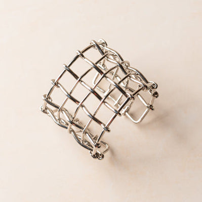 Sculpted Grid Cuff Bracelet