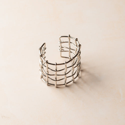 Sculpted Grid Cuff Bracelet