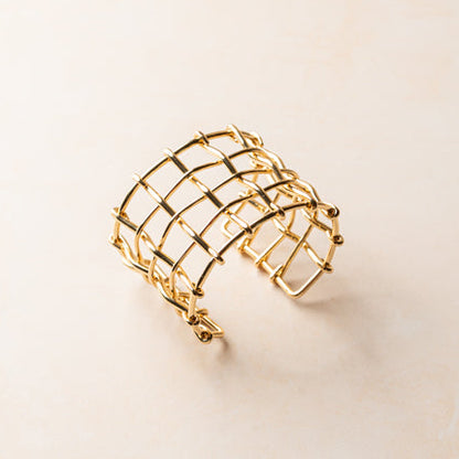 Sculpted Grid Cuff Bracelet