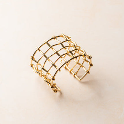 Sculpted Grid Cuff Bracelet
