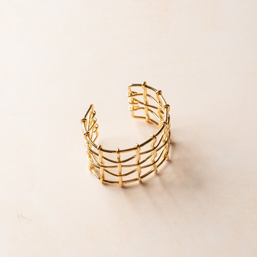 Sculpted Grid Cuff Bracelet