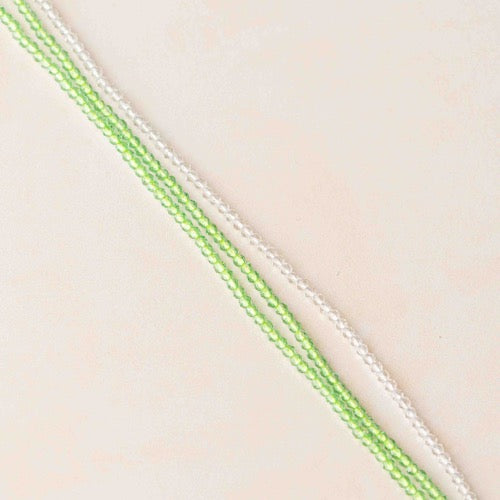 Lime & Pearl Multi-Strand Bracelet