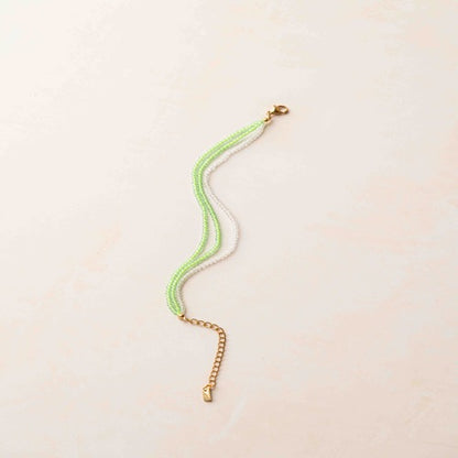 Lime & Pearl Multi-Strand Bracelet