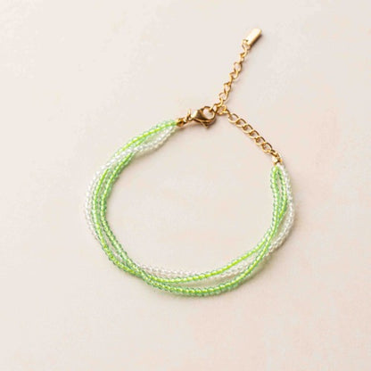 Lime & Pearl Multi-Strand Bracelet
