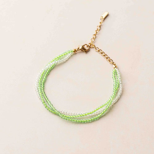 Lime & Pearl Multi-Strand Bracelet