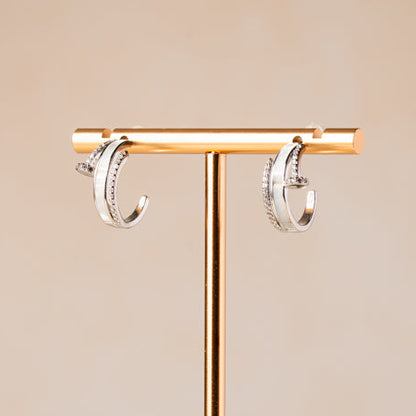 Crystal Curve Hoop Earrings