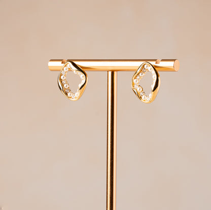 Pearl Orbit Stud Earrings