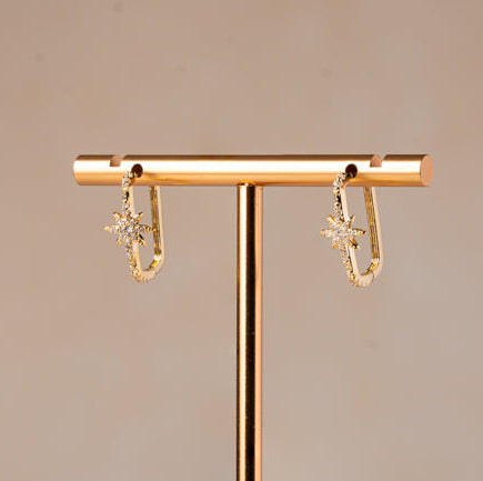 Star Gold Hoops