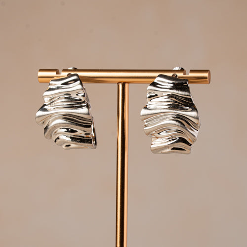 Melting Silver Statement Earrings