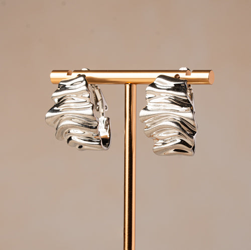 Melting Silver Statement Earrings