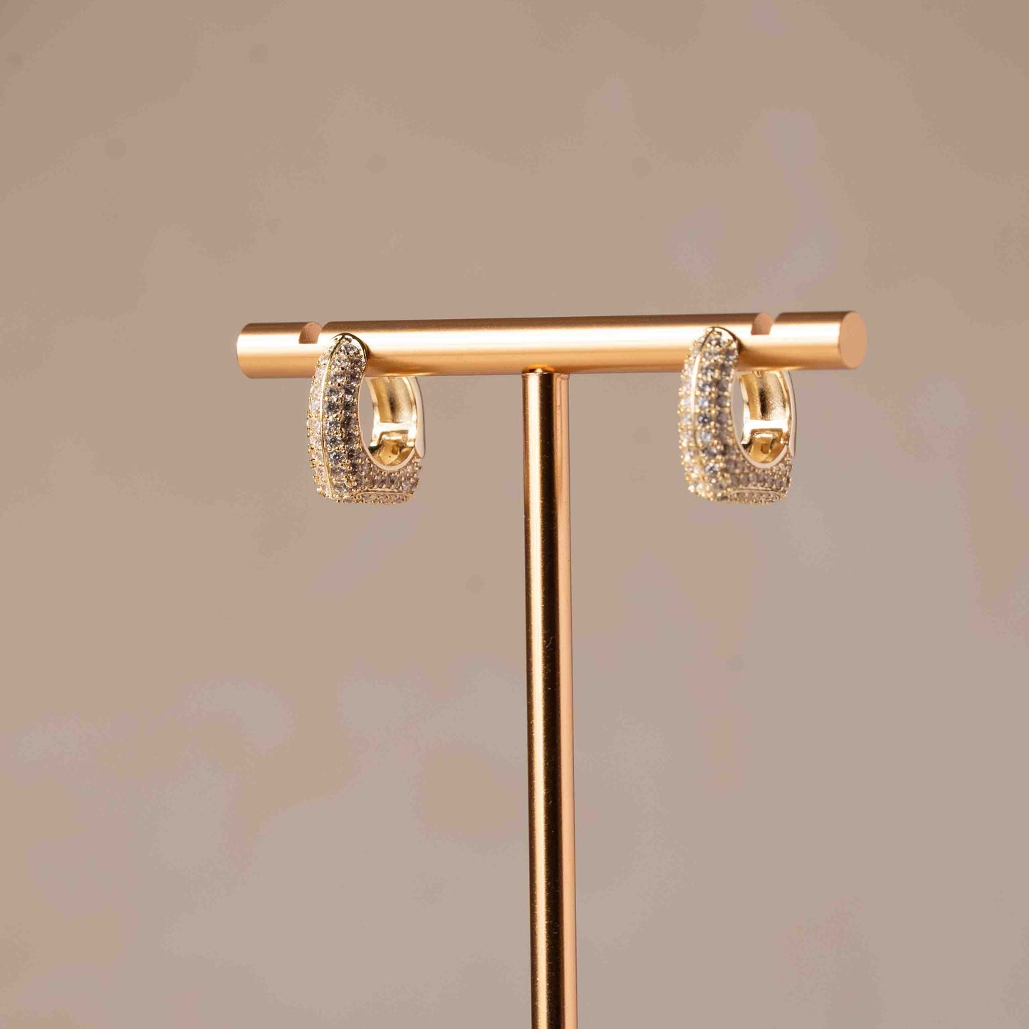 Crystal Pave Huggie Earrings
