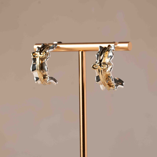 Two-Tone Sculptural Hoop Earrings